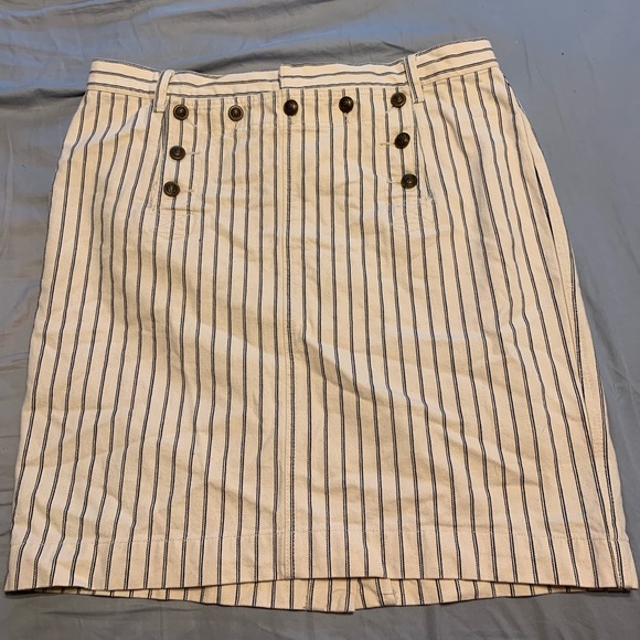 Pinstripe white jean skirt - Picture 2 of 2